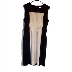 Calvin Klein sleeveless navy and white dress